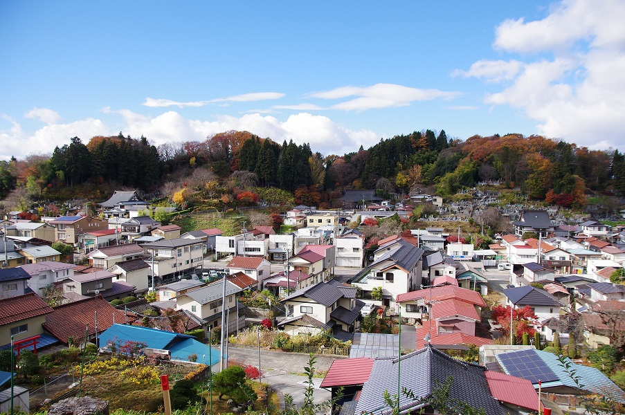 荒町の屋並み